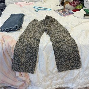 H&M Leopard Print Kids Jeans - Brown and Black